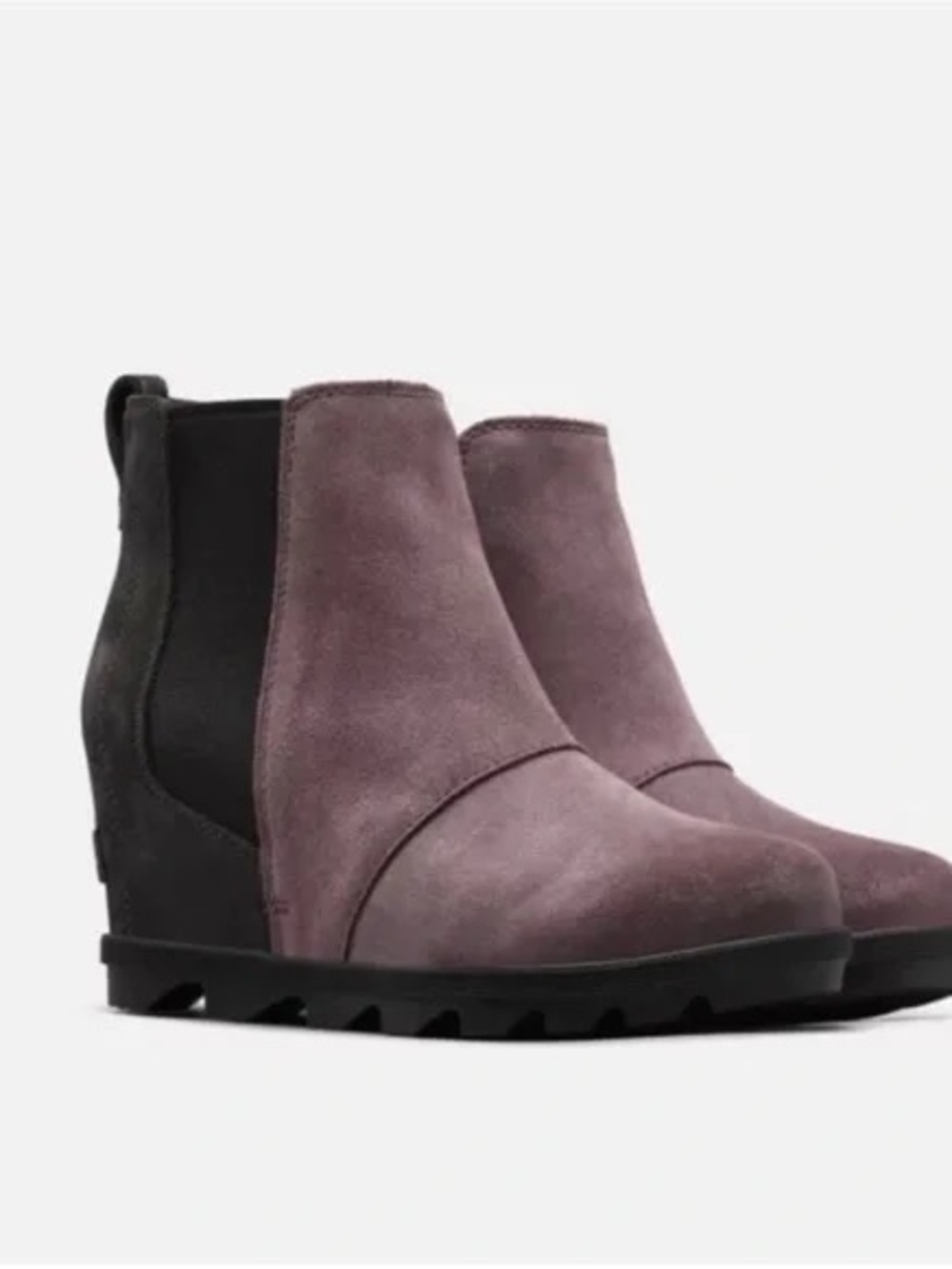 SOREL Joan Of Arctic Wedge Chelsea Ankle Suede Leather Boots